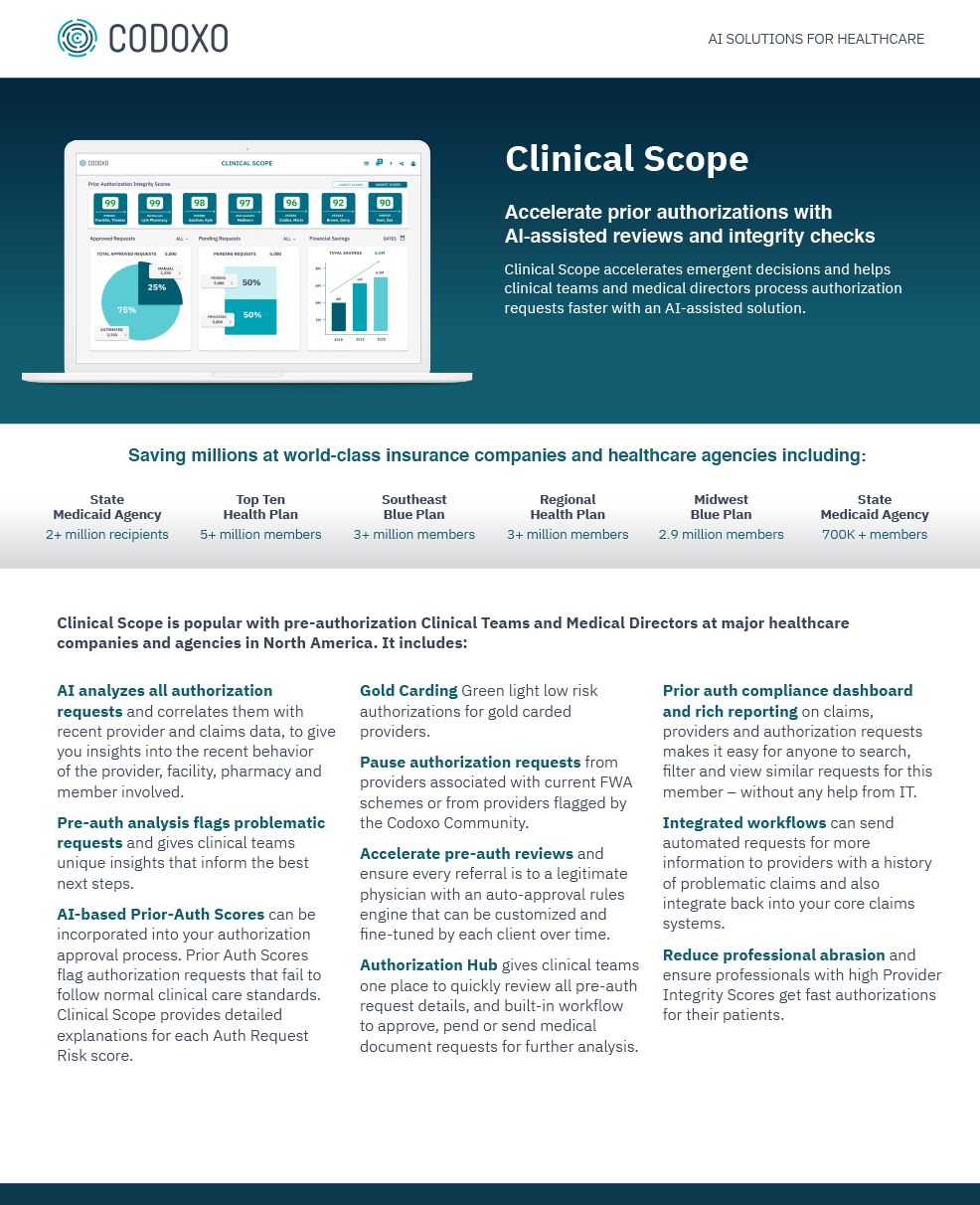 Clinical Scope Product Datasheet Codoxo