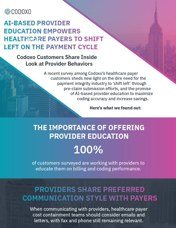 AI-based Provider Education Empowers Healthcare Payers to Shift Left on the Payment Cycle Infographic